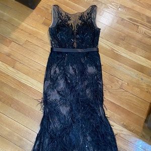 Basix Black Label - Black Feather Dress Size 6